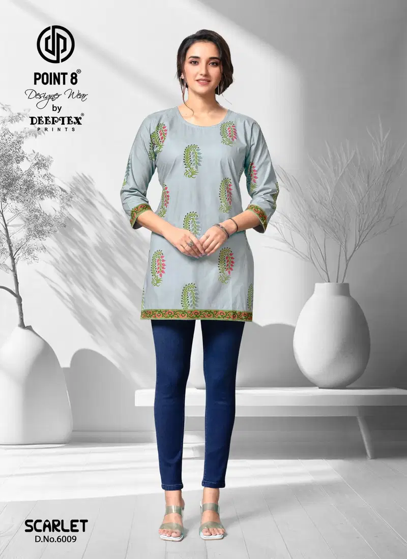 Scarlet Vol 6 By Deeptex Poplin Cotton Short Kurti Suppliers In India